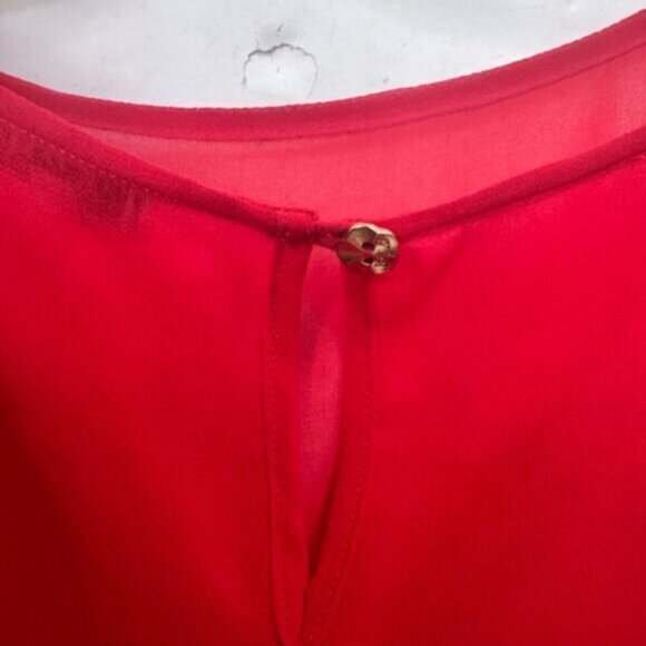 Ted Baker Floral Applique 3D Chiffon Sheer Top Blouse Crew Loose Red Box Fairy S - Picture 10 of 16